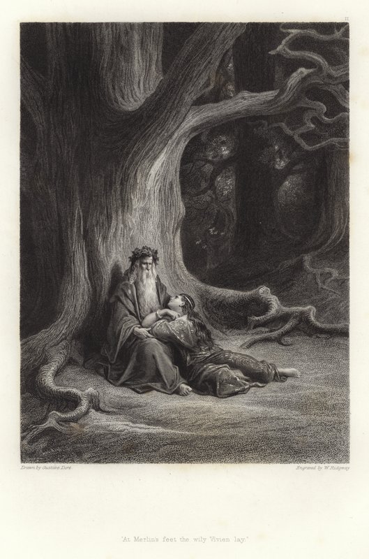 Ilustração para Vivien por Alfred Tennyson de Gustave Dore