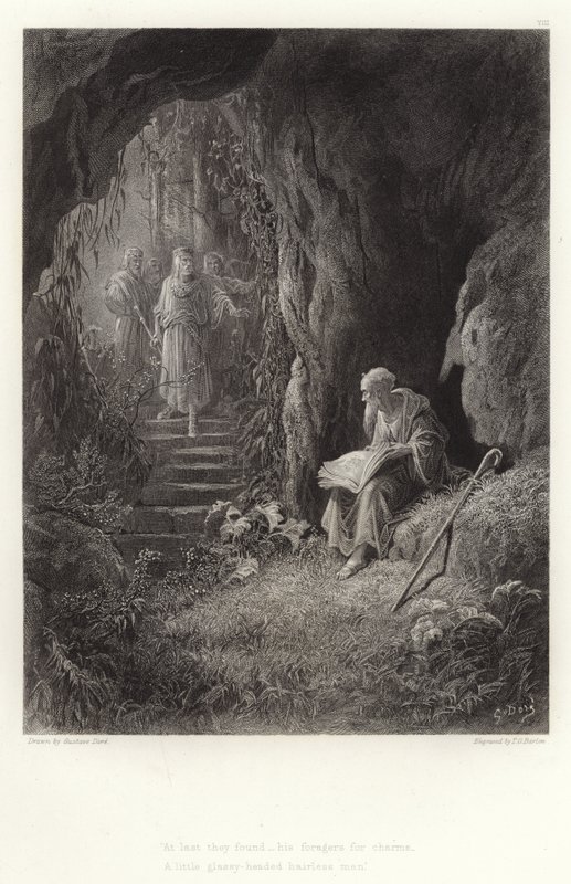Ilustração para Vivien por Alfred Tennyson de Gustave Dore