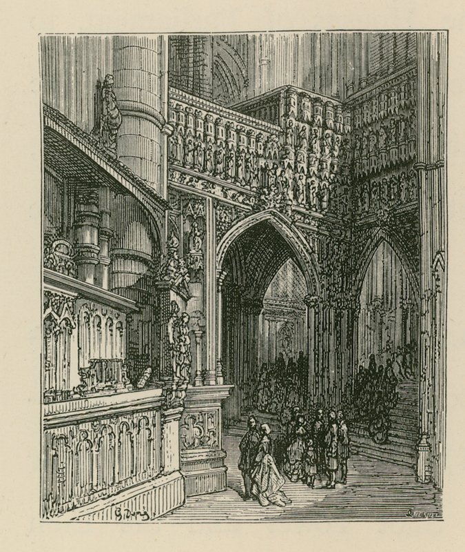 Interior, de, abadia westminster de Gustave Dore