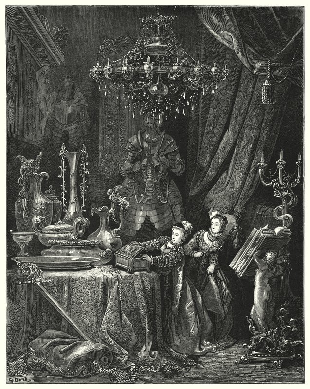 La Barbe-Bleue; Barba Azul (gravura) de Gustave Dore