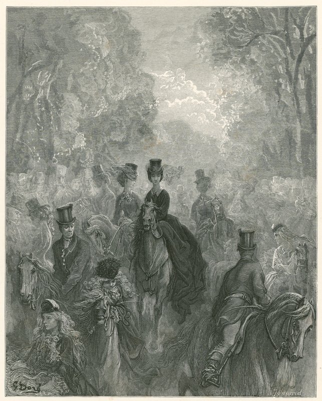 Milha da senhora, linha podre, Hyde Park, Londres de Gustave Dore