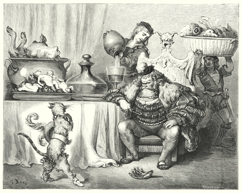 Le Maitre Chat ou le Chat Botte; Puss In Boots (gravura) de Gustave Dore