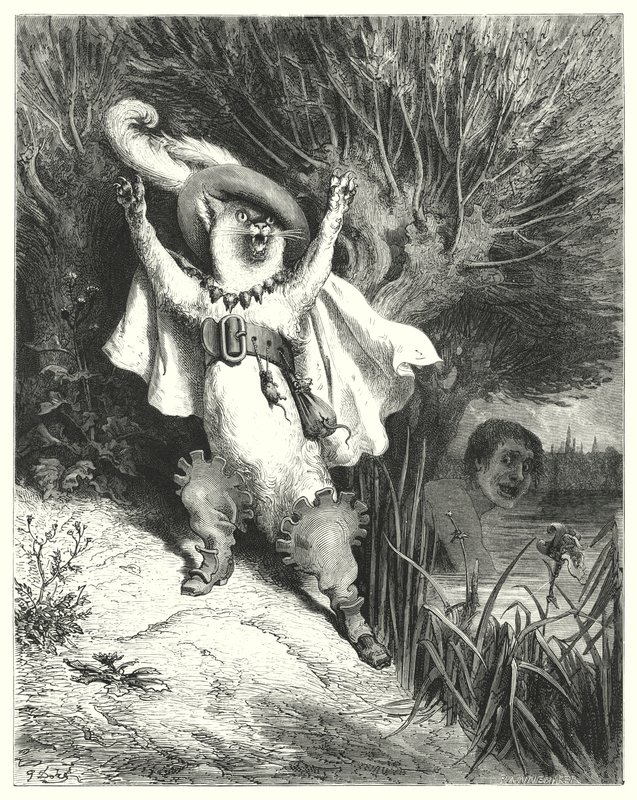 Le Maitre Chat ou le Chat Botte; Puss In Boots (gravura) de Gustave Dore