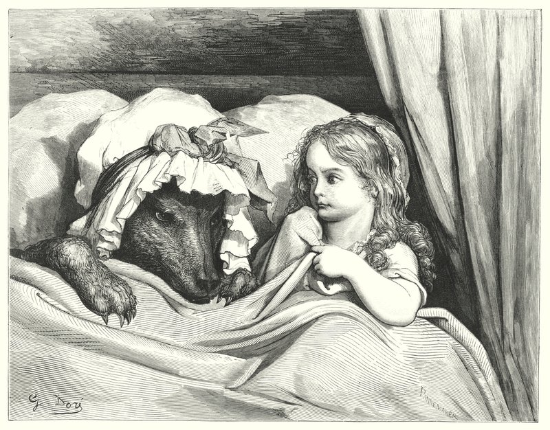 Le Petit Chaperon Rouge; Capuchinho Vermelho (gravura) de Gustave Dore