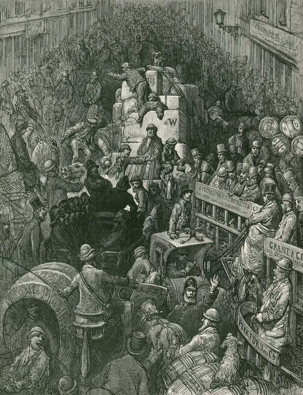 Cena de rua de Londres de Gustave Dore