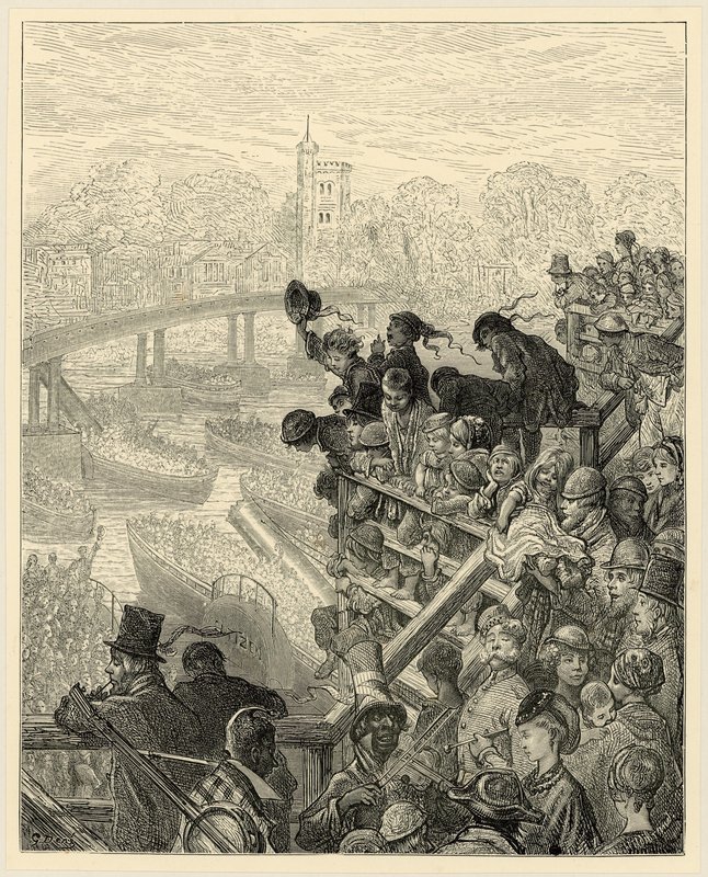 Corrida de Barcos de Oxford e Cambridge, Putney de Gustave Dore