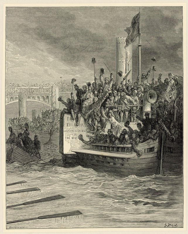 Corrida de Barcos de Oxford e Cambridge, Putney de Gustave Dore