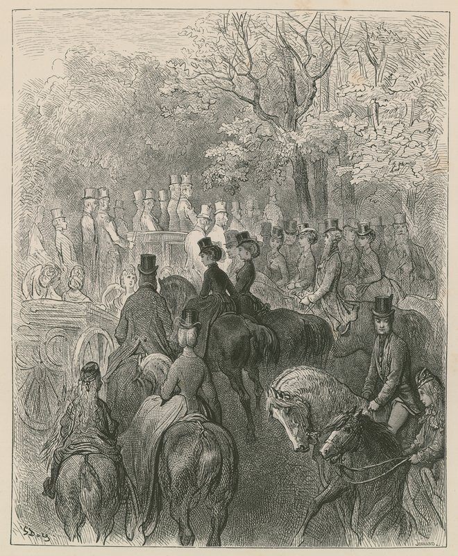 Fila podre, Hyde Park, Londres de Gustave Dore