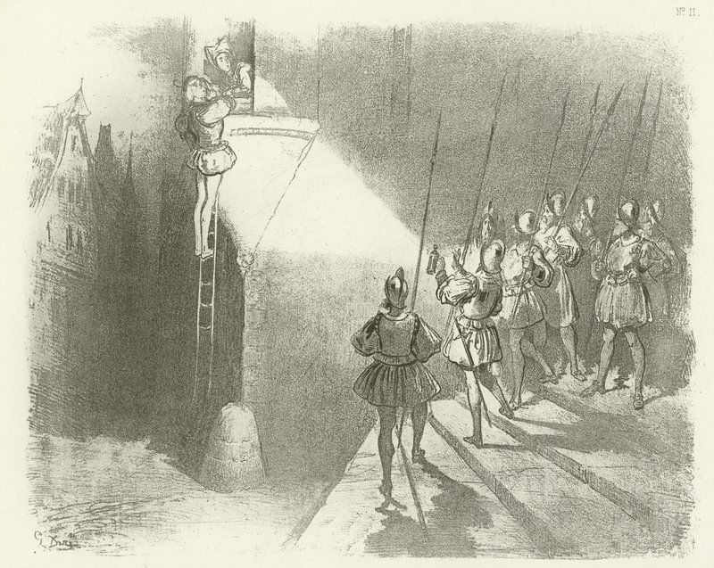 Surpreendido por Watchmen - Reino de Henrique IV (gravura) de Gustave Dore