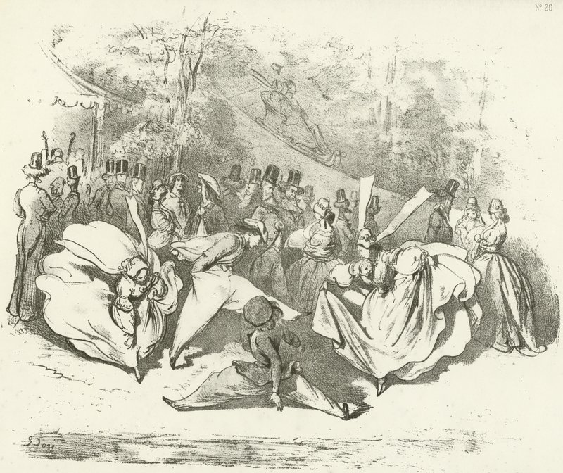 Dez anos depois ou uma mudança de moda 1840 (gravura) de Gustave Dore