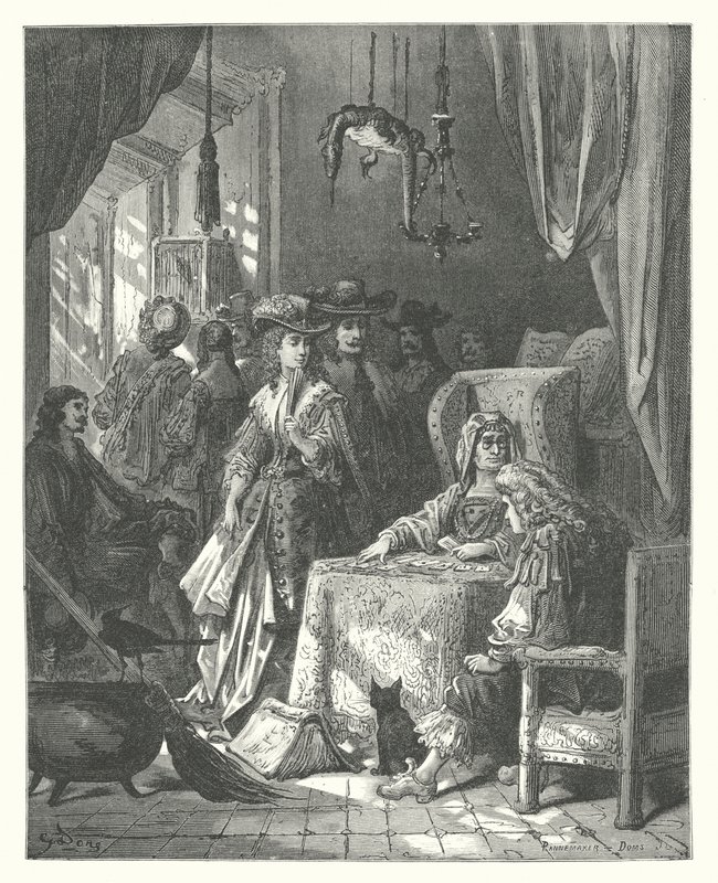 As Fábulas de La Fontaine: O adivinho (gravura) de Gustave Dore
