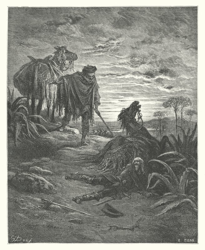 As Fábulas de La Fontaine: As Duas Mulas (gravura) de Gustave Dore