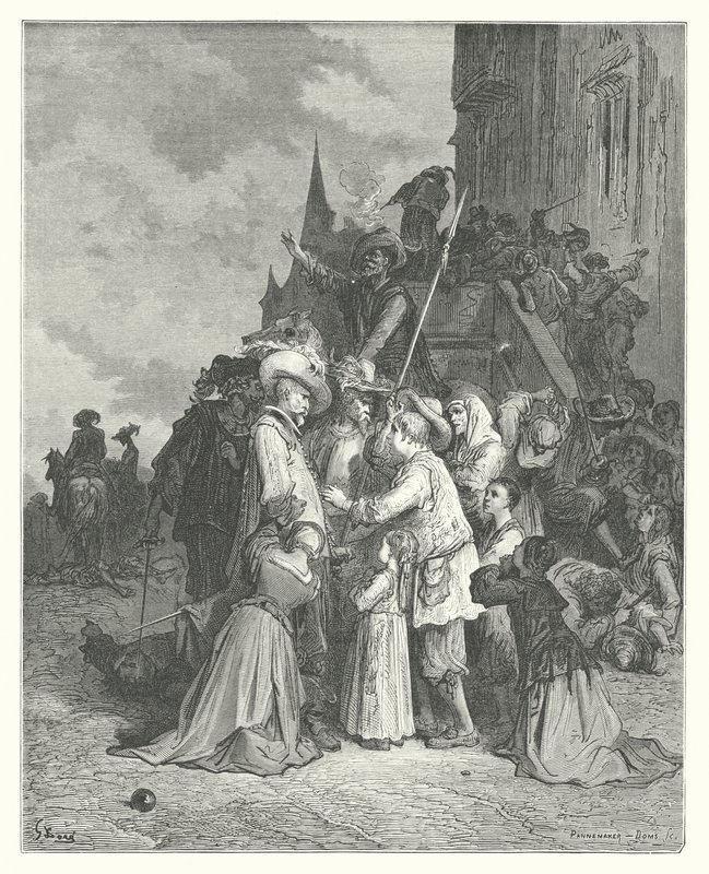 As Fábulas de La Fontaine: Os Abutres e os Pombos (gravura) de Gustave Dore