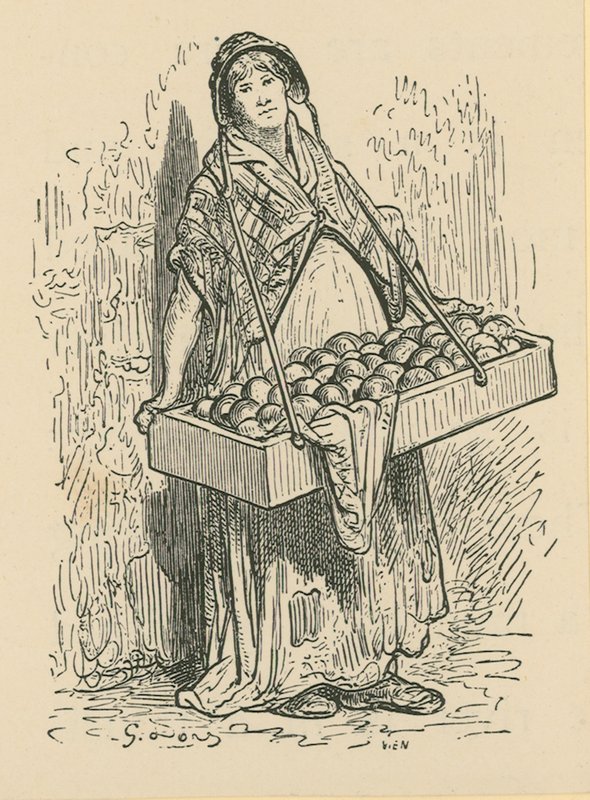 O vendedor de frutas de Gustave Dore