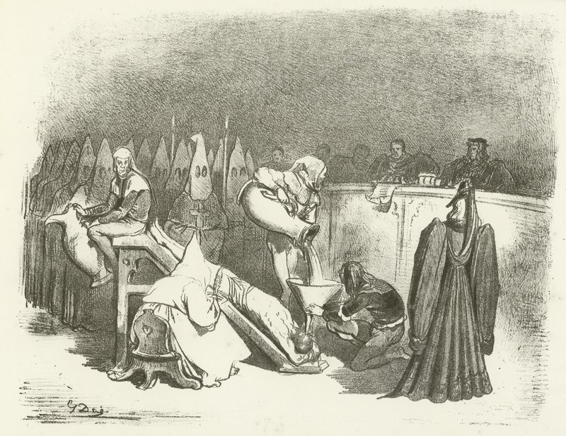 A Inquisição - Tortura pela Água (gravura) de Gustave Dore