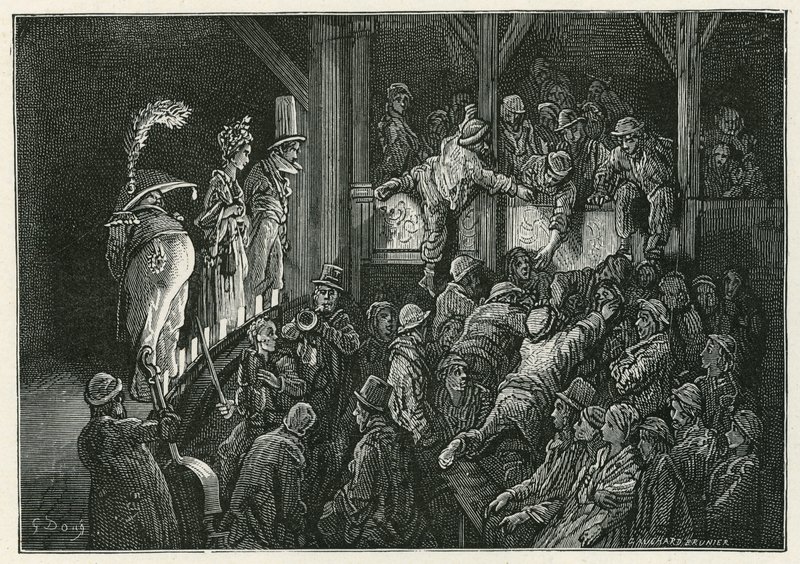O Penny Gaff em Whitechapel de Gustave Dore