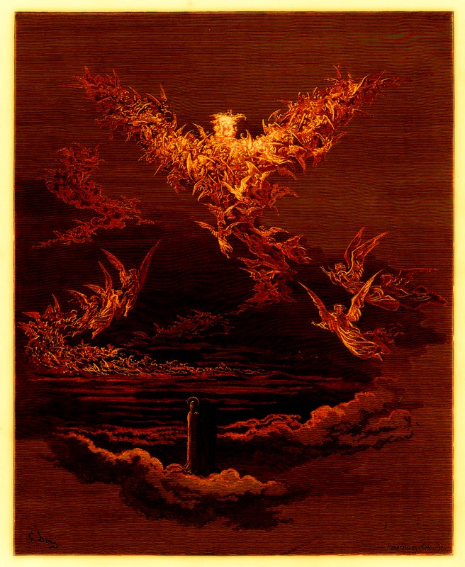 A Visão do Sexto Céu, ilustração de "The Dore Gallery", gravada por Stephane Pannemaker (1847-1930), publicada em 1890 (imagem digitalmente aprimorada) de Gustave Dore