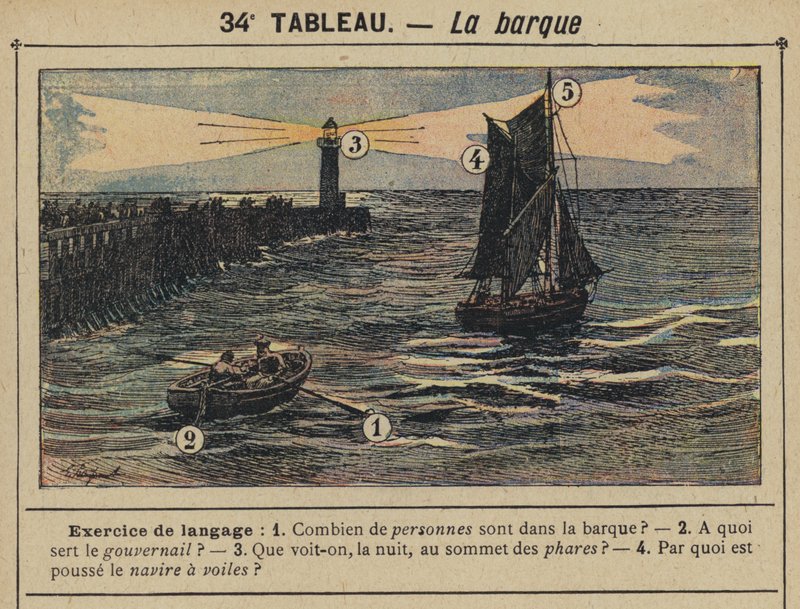 O barco (cor litho) de Gustave Fraipont