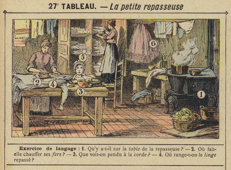 A pequena engomadeira (cor litho) de Gustave Fraipont