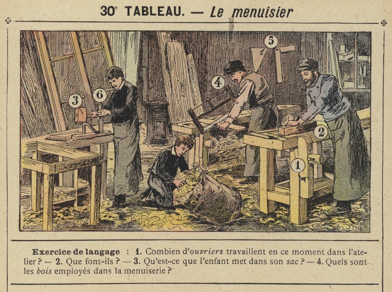 O carpinteiro (cor litho) de Gustave Fraipont
