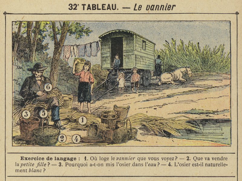 O fabricante de cestos (cor litho) de Gustave Fraipont