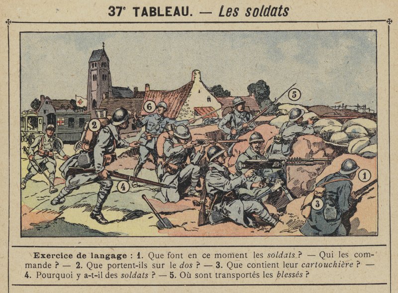 Os soldados (cor litho) de Gustave Fraipont