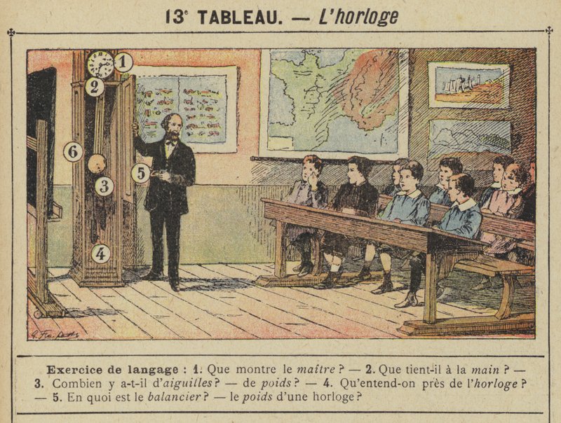 O relógio (cor litho) de Gustave Fraipont