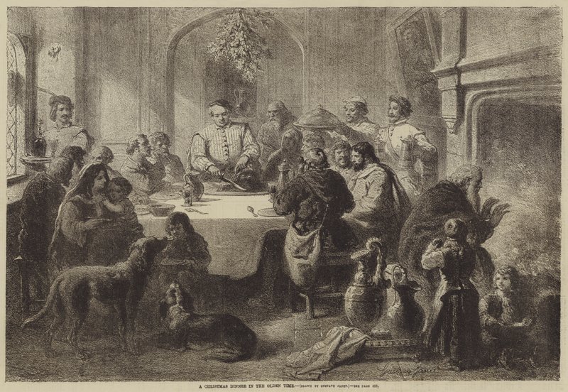 Um jantar de Natal no tempo antigo de Gustave Janet