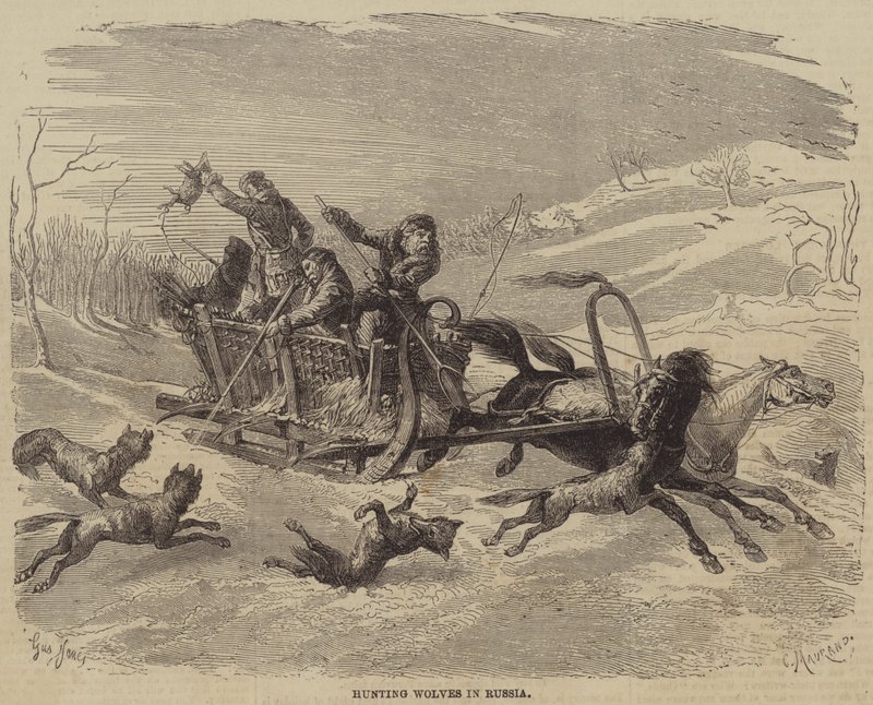 Lobos de Caça na Rússia de Gustave Janet