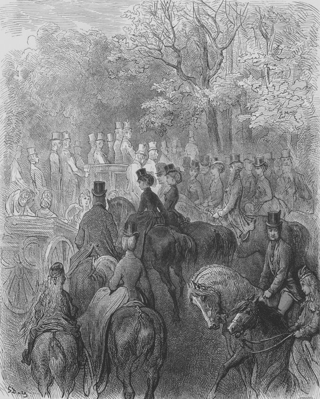 Hyde-Park, Equipages De Cavaliers de Gustave after Dore