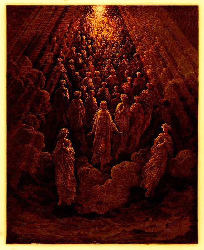 Os anjos no planeta Mercúrio, ilustração da Galeria Dore, publicado c.1890 (imagem digital aprimorada) de Gustave after Dore