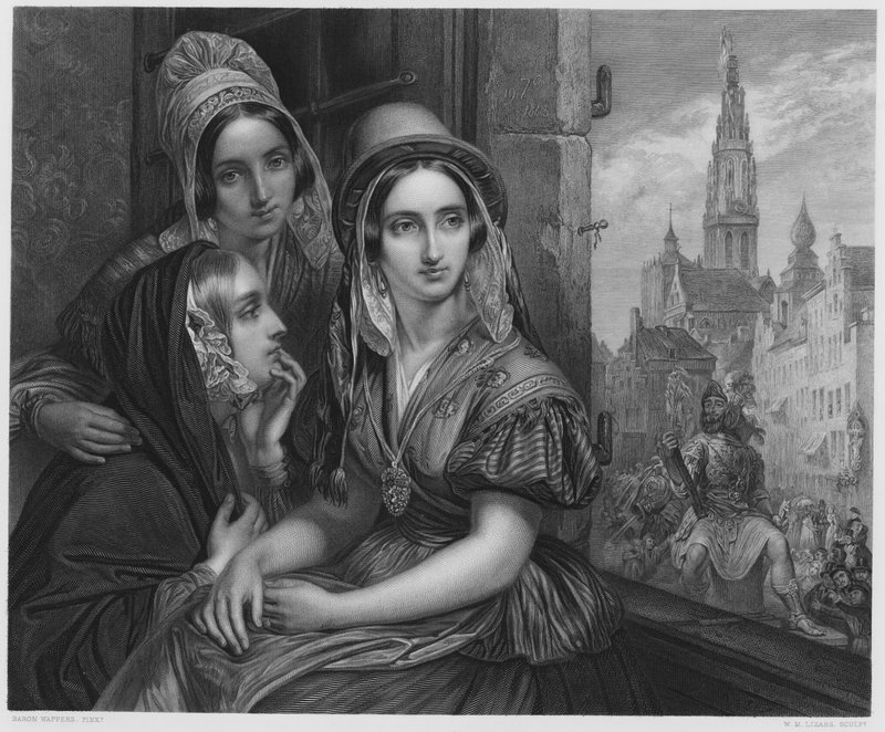 O Ommeganck em Antuérpia, da foto na Royal Collection de Gustave Wappers
