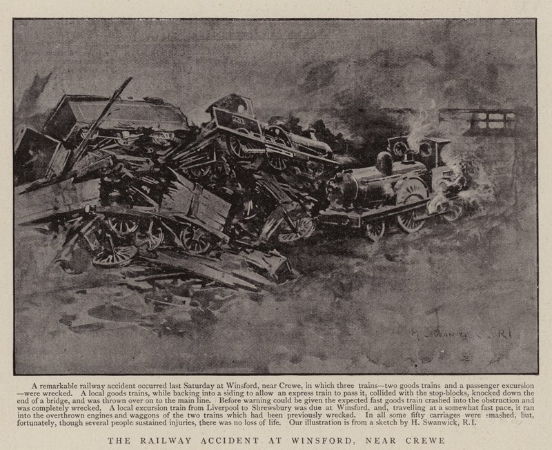O acidente ferroviário em Winsford, perto de Crewe de H. G. Swanwick