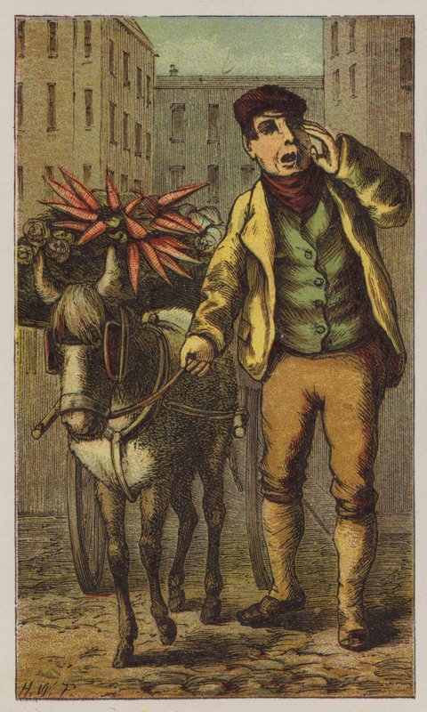 Costermonger (cor litho) de H.W. (after) Petherick