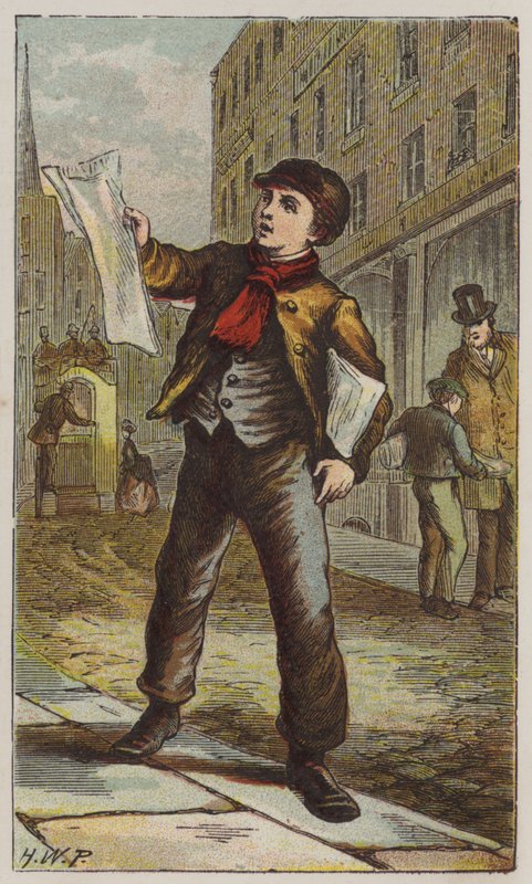 Jornal Boy (cor litho) de H.W. (after) Petherick