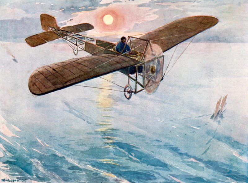 Bleriot atravessando o canal, 25 de julho de 1909 de H. Delaspre