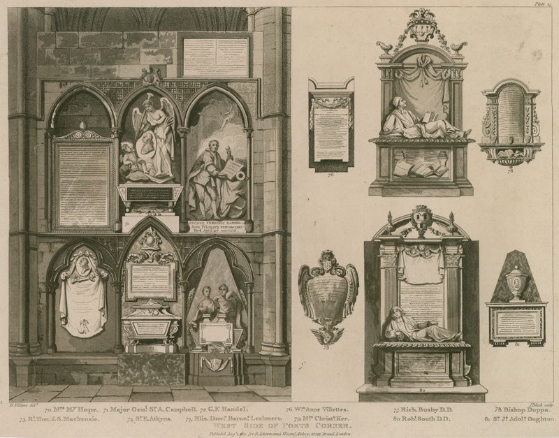 Lado oeste, de, poetas, canto, abadia westminster, londres de H. Villiers