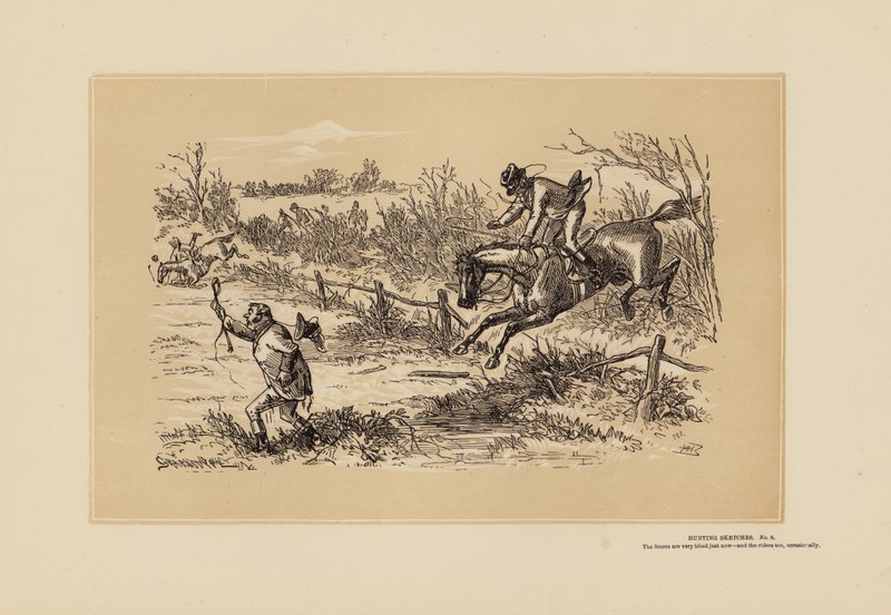 Esboços de Caça, n.º 9, Look Out (gravura) de Hablot Knight (1815 92) Browne