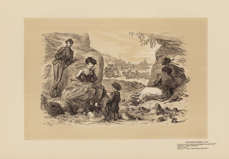 Sea-Side Sketches, n.º 6, Not a Bad Guess (gravura) de Hablot Knight (1815 92) Browne