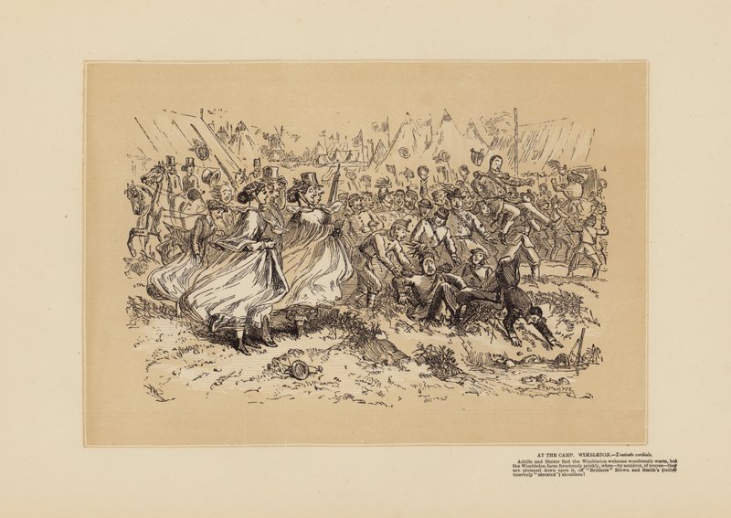 O Encontro de Wimbledon, n.º 1, O Cavalo de Guerra (gravura) de Hablot Knight (1815 92) Browne