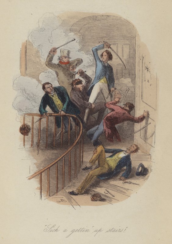 Ilustração para Lewis Arundel ou The Railroad of Life de Frank E Smedley (gravura colorida) de after Hablot Knight Browne