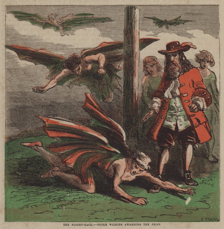 A corrida de avião, Peter Wilkins a atribuir o prémio (cor litho) de after Hablot Knight Browne