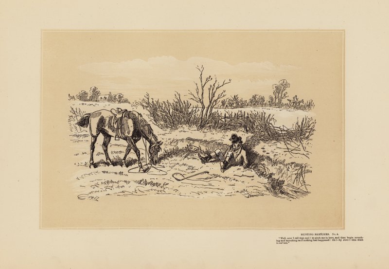 Esboços de Caça, n.º 8, Decididamente Fixe (gravura) de Hablot Knight (1815 92) Browne