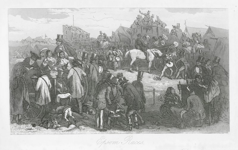 Ruas de Londres: Corridas de Epsom (gravura) de Hablot Knight (1815 92) Browne