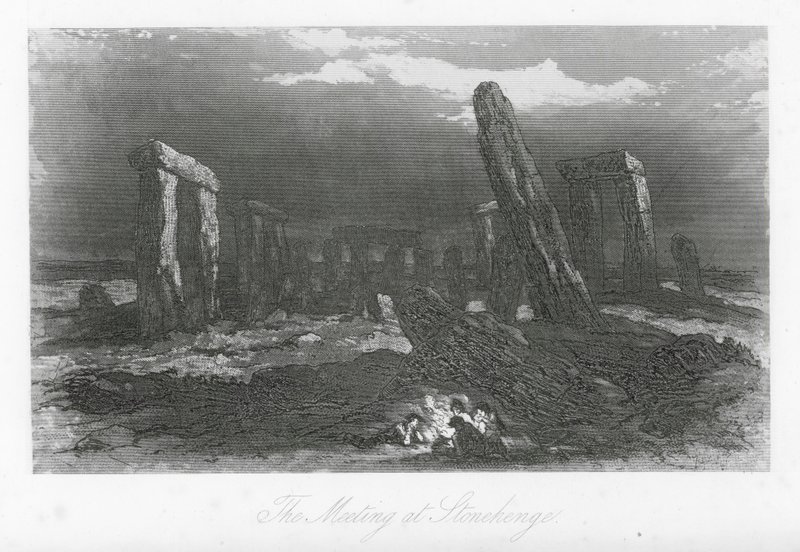 Ruas de Londres: O Encontro em Stonehenge (gravura) de Hablot Knight (1815 92) Browne