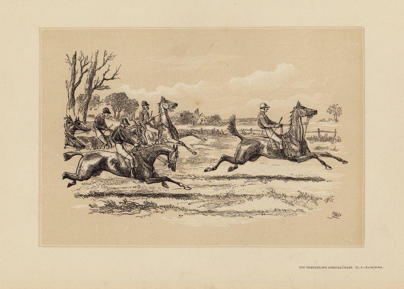 A Tumbletown Steeple-Chase, nº 3, Too hot to last (gravura) de Hablot Knight (1815 92) Browne