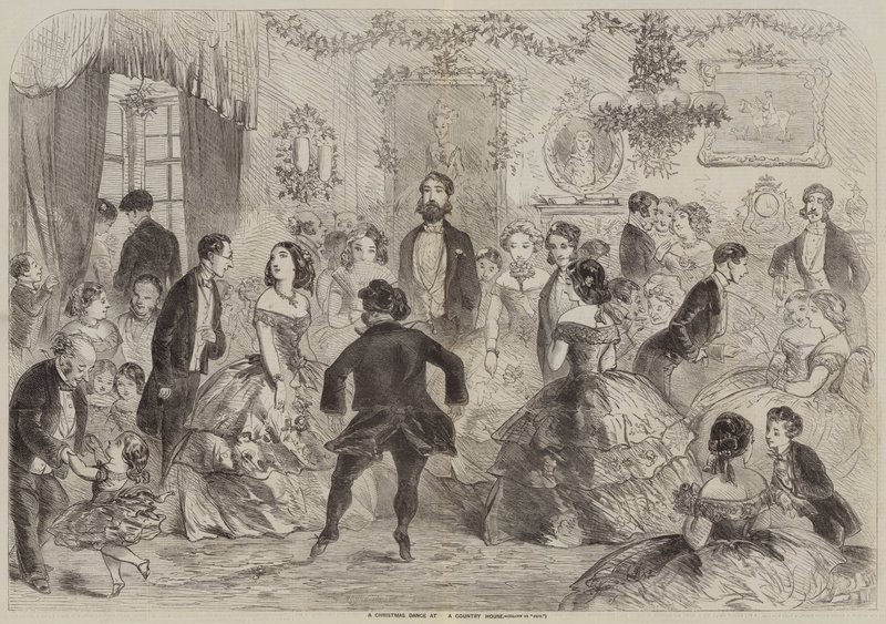 Uma dança de Natal em uma casa de campo de Hablot Knight Browne