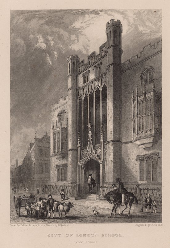 Escola da Cidade de Londres, Mlik Street, Londres de Hablot Knight Browne