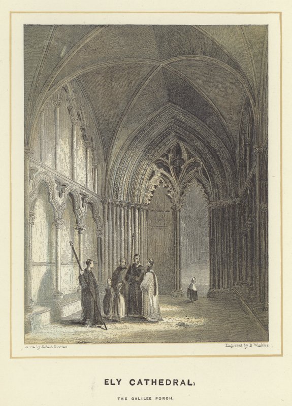 Catedral de Ely, a varanda da Galileia de Hablot Knight Browne