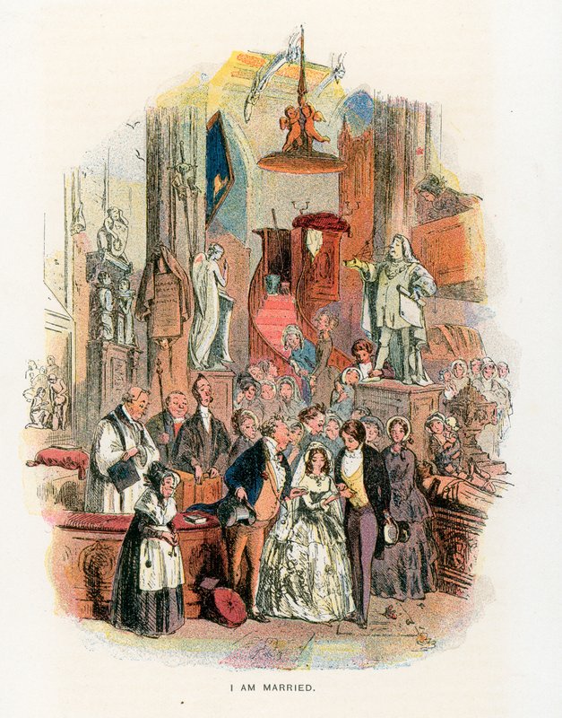 Ilustração para David Copperfield de Hablot Knight Browne